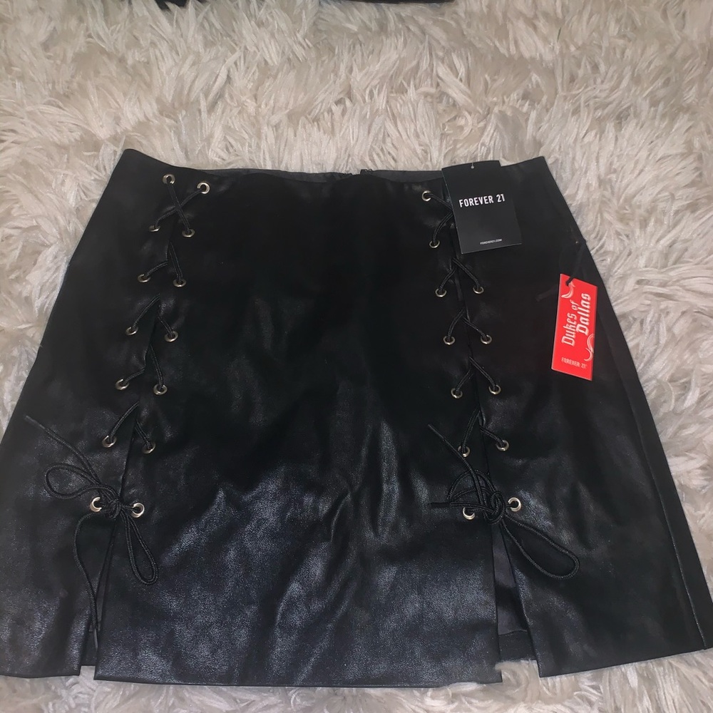faux leather mini skirt